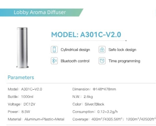 Lobby Aroma Diffuser Model: A301C - V2.0